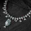 Saanjh Bela Sea Green Leaves Oxidised Necklace Set