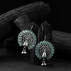 Saanjh Bela Mayuri Light Green Oxidised Earrings