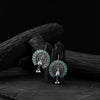 Saanjh Bela Mayuri Light Green Oxidised Earrings
