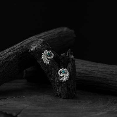 Mayuri Saanjh Bela Green Oxidised Earrings