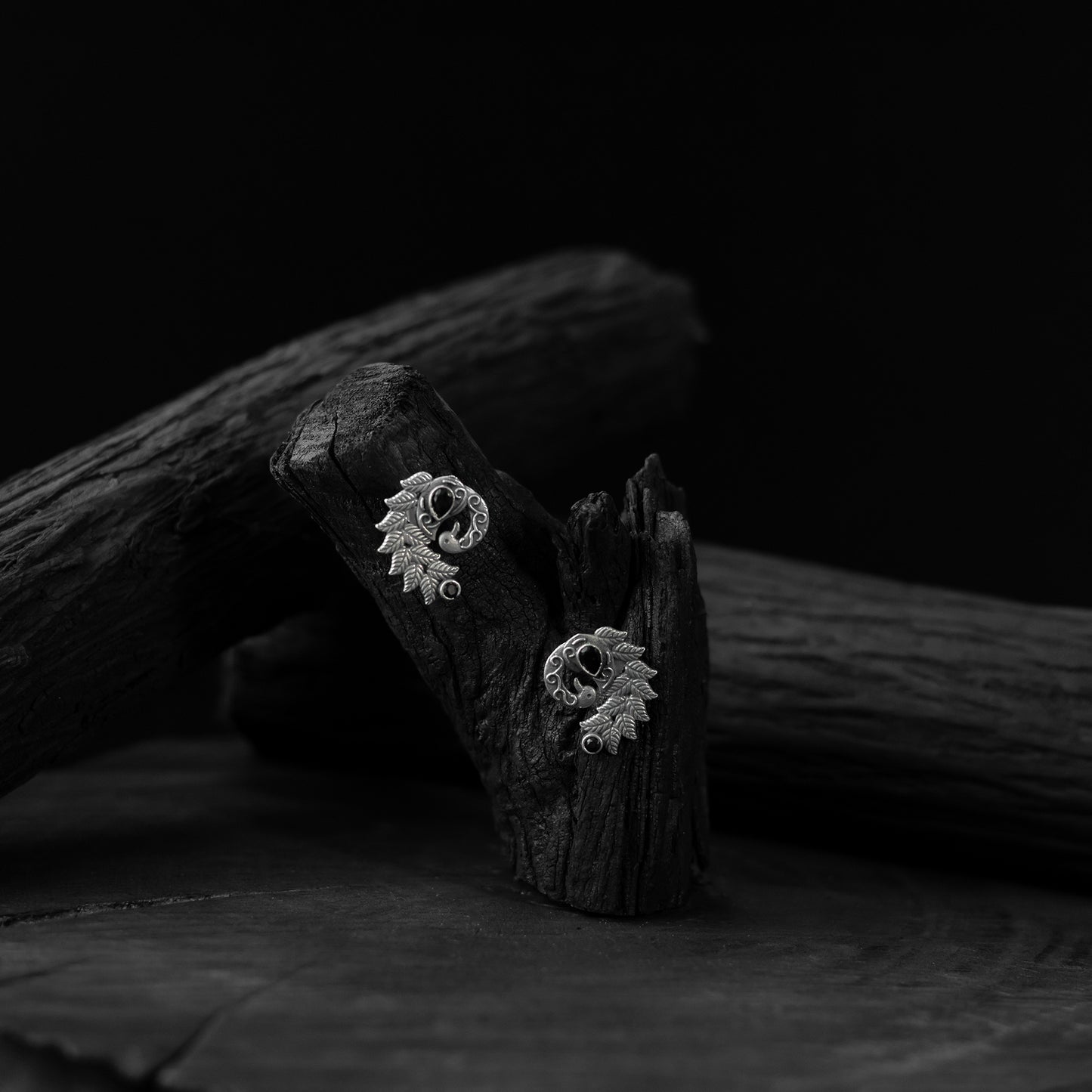 Mayuri Saanjh Bela Black Oxidised Earrings