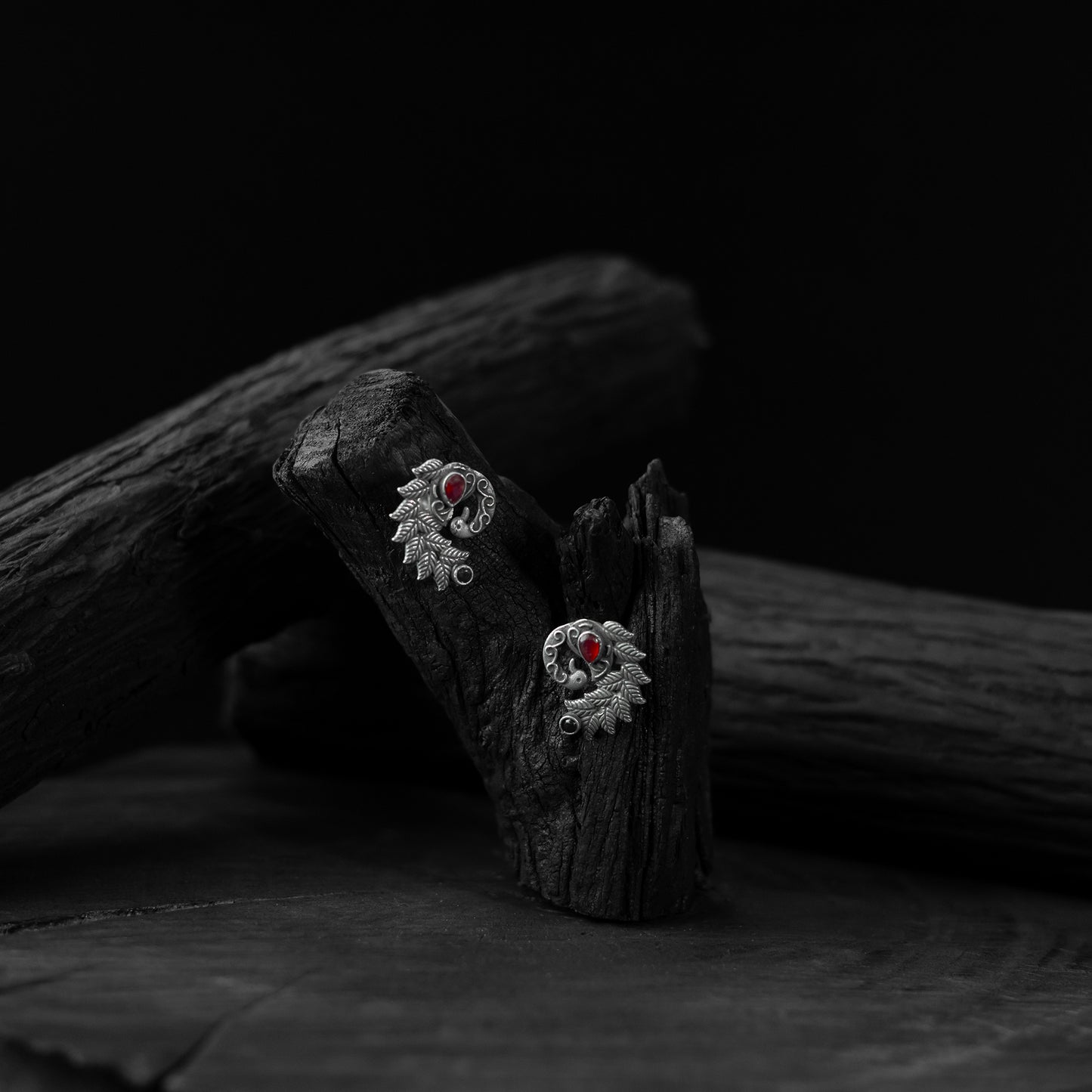 Mayuri Saanjh Bela Red Oxidised Earrings