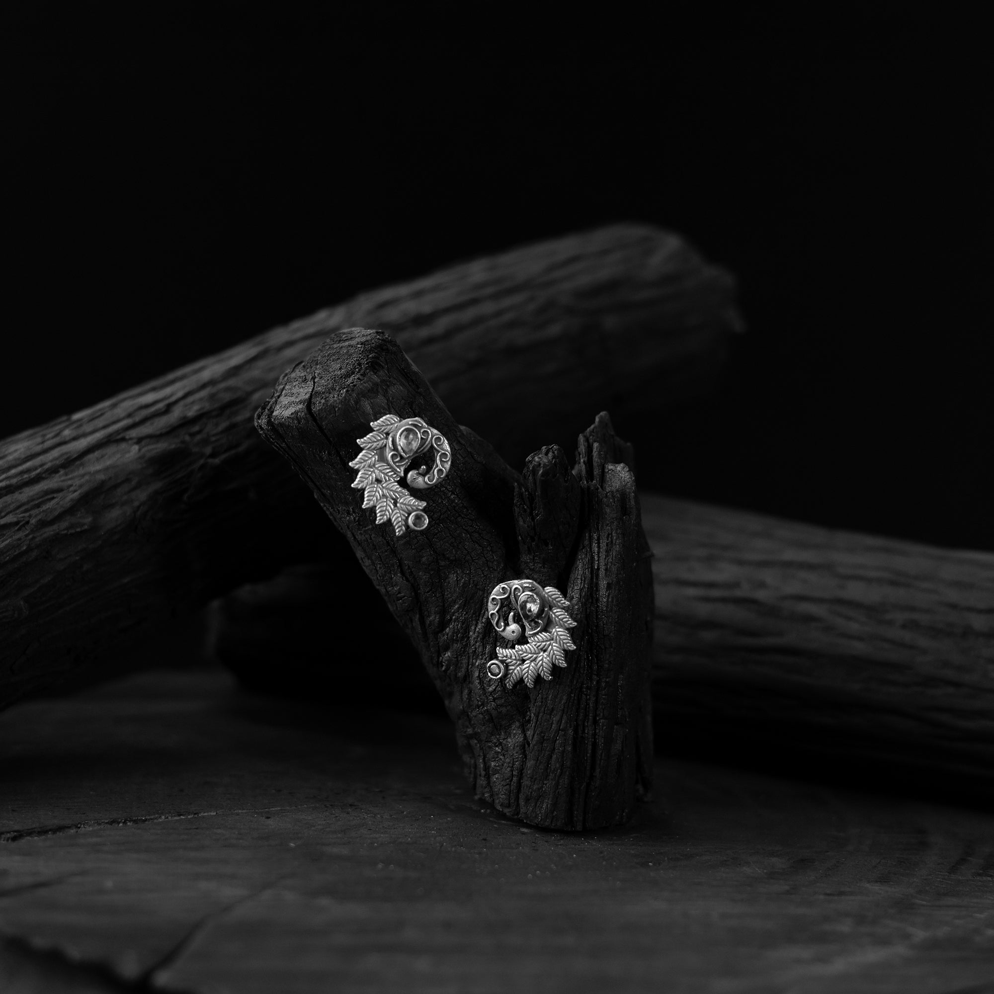 Mayuri Saanjh Bela Stone Oxidised Earrings