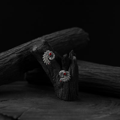 Mayuri Red Saanjh Bela Oxidised Earrings