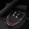 Saanjh Bela Pink Double Layered Oxidised Necklace Set