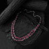 Saanjh Bela Pink Double Layered Oxidised Necklace Set