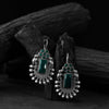 Saanjh Bela Green Elephant Flower Oxidised Earrings