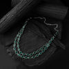 Saanjh Bela Green Double Layered Oxidised Necklace Set