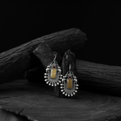 Saanjh Bela Multicolor Elephant Flower Oxidised Earrings