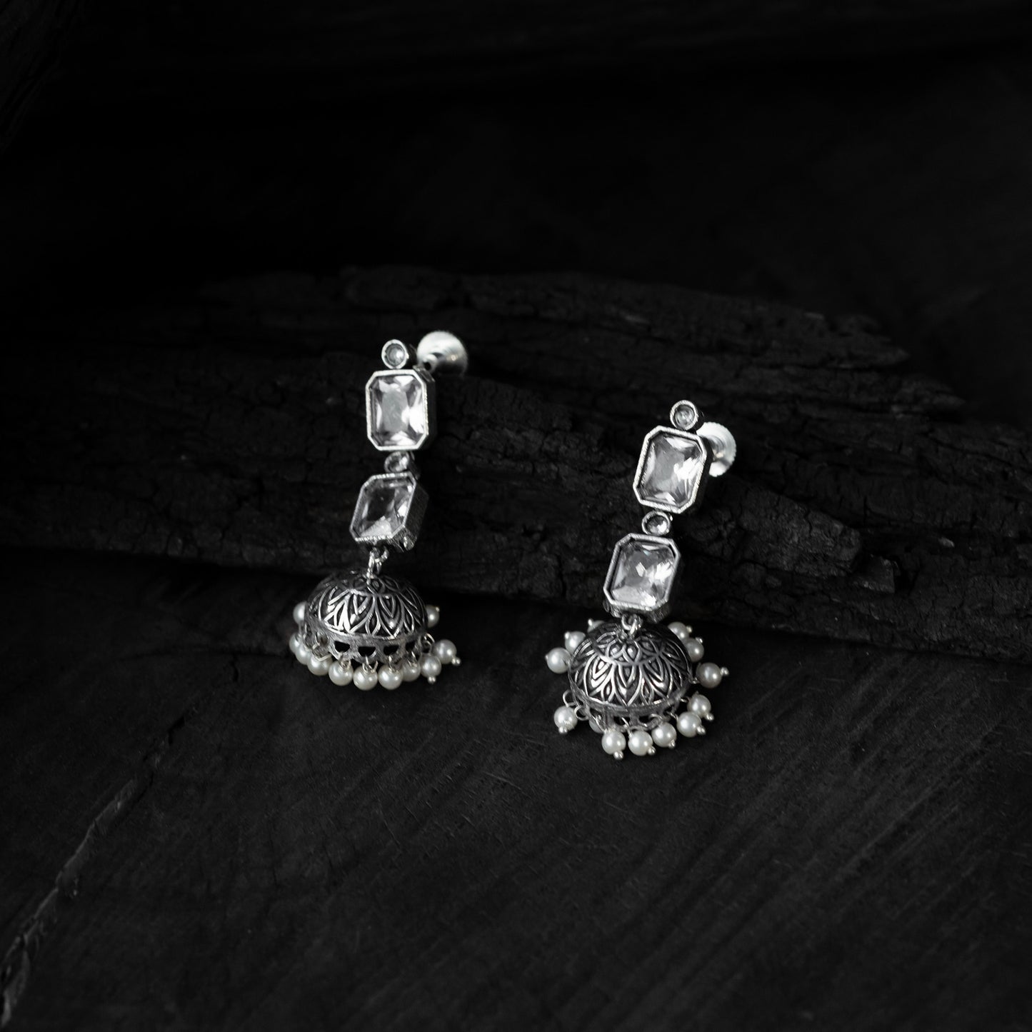 Saanjh Bela Double Layered Oxidised Necklace Set