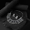 Black Floral Saanjh Bela Oxidised Necklace Set