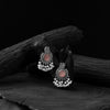 Saanjh Bela Mayura Pink Oxidised Earrings