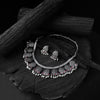 Pink Floral Saanjh Bela Oxidised Necklace Set