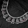 Pink Floral Saanjh Bela Oxidised Necklace Set
