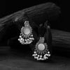Saanjh Bela Mayura White Oxidised Earrings