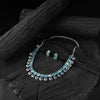 Saanjh Bela Sea Green Blossom Oxidised Necklace Set