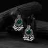 Saanjh Bela Green Mayura Oxidised Earrings