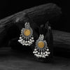 Saanjh Bela Yellow Mayura Oxidised Earrings