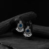 Saanjh Bela Blue Mayura Oxidised Earrings