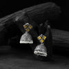 Saanjh Bela Yellow Square Oxidised Jhumka Earrings