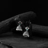 Saanjh Bela Pink & Green Square Oxidised Jhumka Earrings