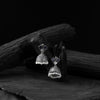 Saanjh Bela Blue Square Oxidised Jhumka Earrings