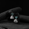 Saanjh Bela Sky Blue Square Oxidised Jhumka Earrings