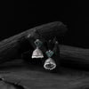 Saanjh Bela Green Square Oxidised Jhumka Earrings