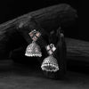 Saanjh Bela Pink Square Oxidised Jhumka Earrings