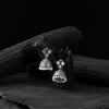Saanjh Bela Pink Square Oxidised Jhumka Earrings