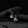 Saanjh Bela Red Square Oxidised Jhumka Earrings