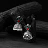 Saanjh Bela Red & Green Square Oxidised Jhumka Earrings