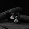 Saanjh Bela Red & Green Square Oxidised Jhumka Earrings