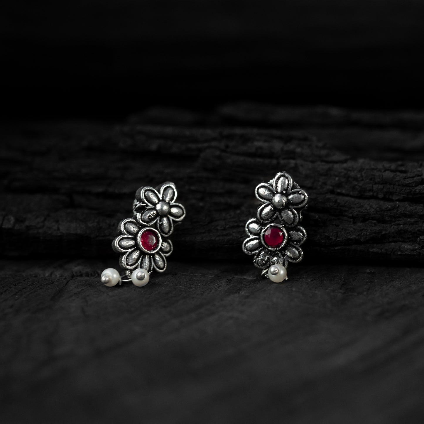Saanjh Bela Multicolor Flower Oxidised Necklace Set