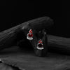 Saanjh Bela Red Leaf Motif Oxidised Earrings
