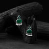 Saanjh Bela Green Leaf Motif Oxidised Earrings