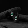 Saanjh Bela Green Leaf Motif Oxidised Earrings