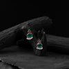 Saanjh Bela Red & Green Leaf Motif Oxidised Earrings