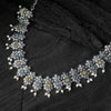 Saanjh Bela Green & Yellow Flower Oxidised Necklace Set
