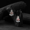 Saanjh Bela Pink Leaf Motif Oxidised Earrings