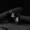 Saanjh Bela Pink Leaf Motif Oxidised Earrings