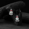 Saanjh Bela Red & White Leaf Motif Oxidised Earrings