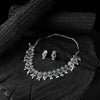 Saanjh Bela Black Flower Oxidised Necklace Set