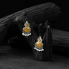 Saanjh Bela Yellow Leaf Motif Oxidised Earrings