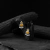 Saanjh Bela Yellow Leaf Motif Oxidised Earrings