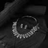 Saanjh Bela Red Flower Oxidised Necklace Set
