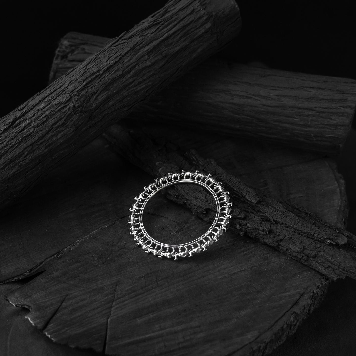 Saanjh Bela Camel Motif Oxidised Bangle (Set of 4)