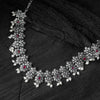 Saanjh Bela Red Flower Oxidised Necklace Set