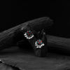 Saanjh Bela Green & Red Bloom Oxidised Earrings