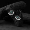 Saanjh Bela Pink & Green Bloom Oxidised Earrings